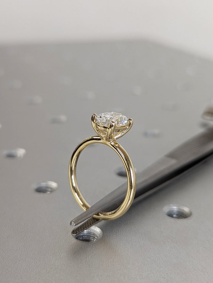 1.50CT Oval Cut Solitaire Lab Grown Diamond Engagement Ring Anniversary Gift