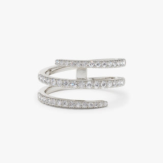 Round Cut spiral Diamond Wedding Band for Mother