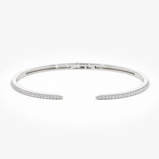 Round Cut Cuff Diamond Bangle Bracelet for Women