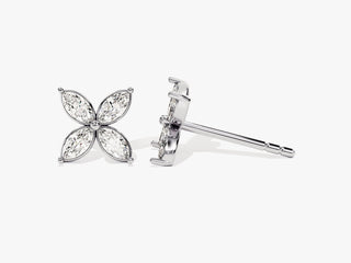 Marquise Cut Diamond Clover Moissanite Earrings For Her