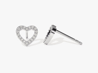 Round Cut Diamond Heart Shaped Moissanite Earrings For Women