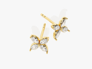 Marquise Cut Diamond Clover Moissanite Earrings For Her