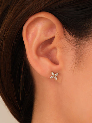 Marquise Cut Diamond Clover Moissanite Earrings For Her