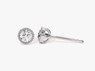Bezel Set Round Cut Diamond Moissanite Earrings For Her