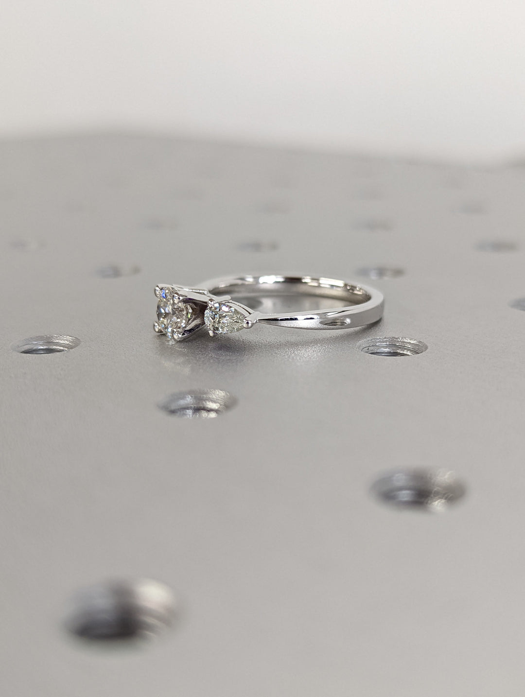 0.50CT Round Cut 3 Stone Lab Grown Diamond Engagement Ring For Women