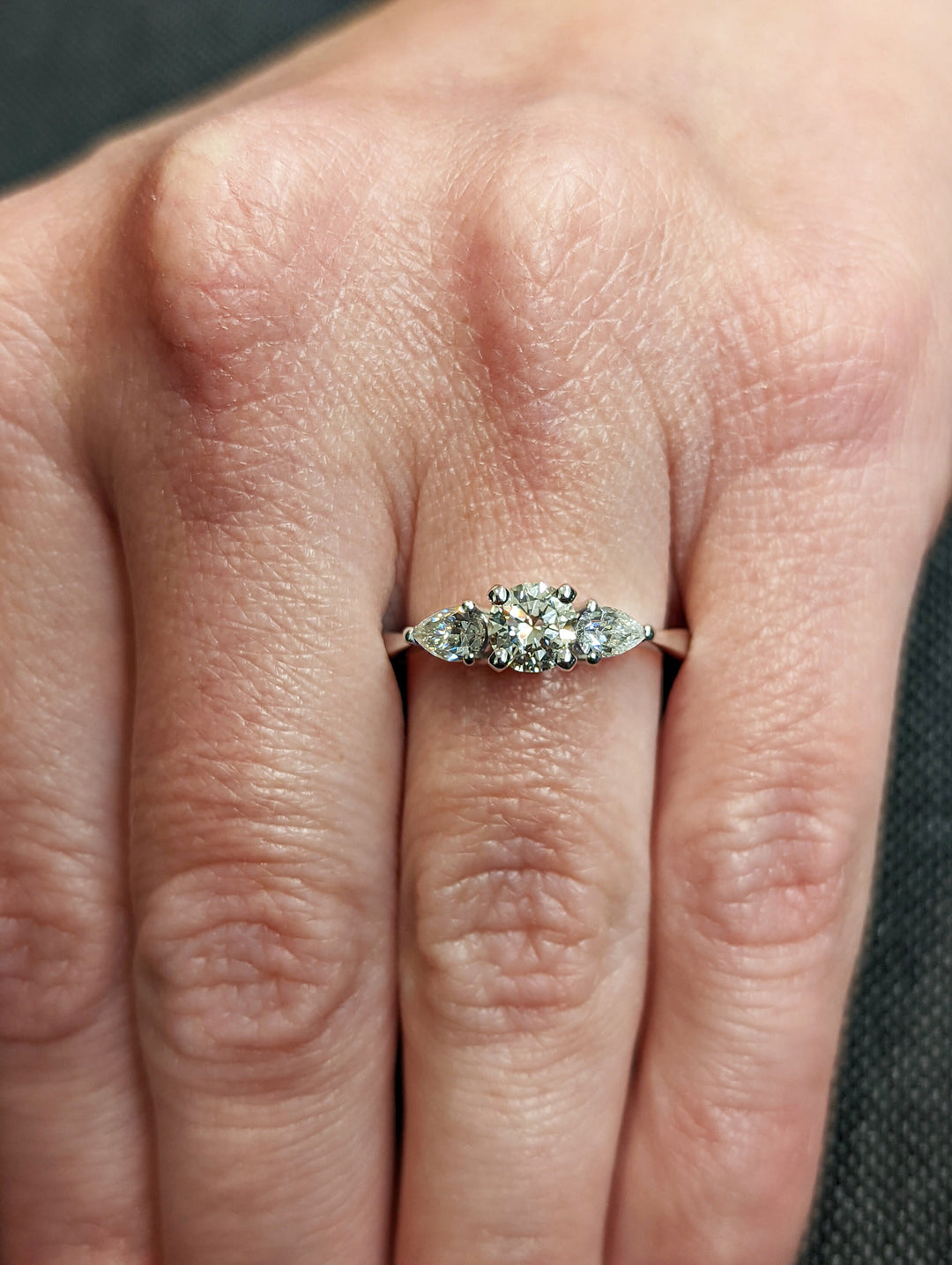 0.50CT Round Cut 3 Stone Lab Grown Diamond Engagement Ring For Women