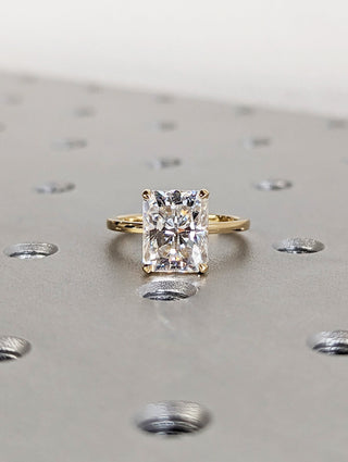 3.0CT Radiant Cut Hidden Halo Lab Grown Diamond Engagement Ring For Her