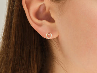Round Cut Diamond Heart Shaped Moissanite Earrings For Women