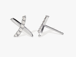 Round Cut Diamond Cross Moissanite Earrings For Women