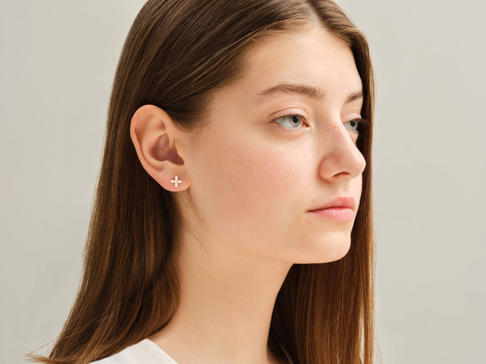 Marquise Cut Diamond Clover Moissanite Earrings For Her