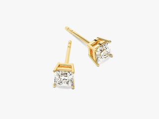 Minimalist Princess Cut Moissanite Diamond Earrings