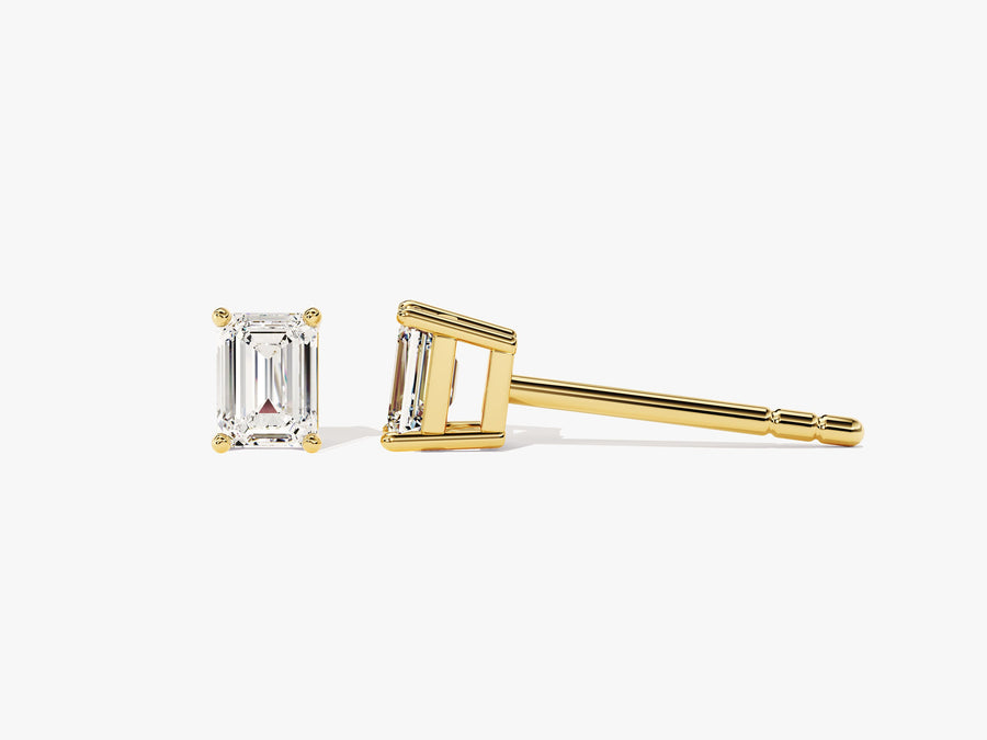 Emerald Cut Diamond Solitaire Moissanite Earrings For Women