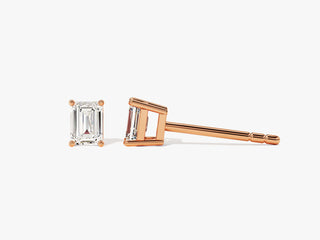 Emerald Cut Diamond Solitaire Moissanite Earrings For Women