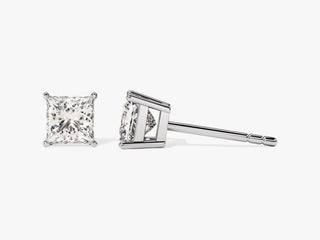 Minimalist Princess Cut Moissanite Diamond Earrings