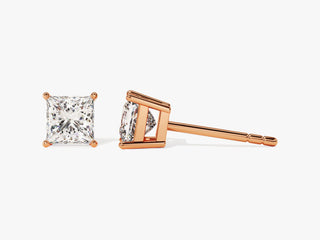 Minimalist Princess Cut Moissanite Diamond Earrings