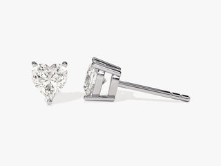 Heart Cut Moissanite Solitaire Diamond Earrings For Her