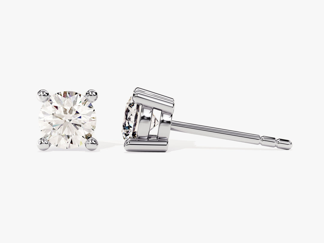 Round Cut Moissanite Solitaire Diamond Earrings For Her