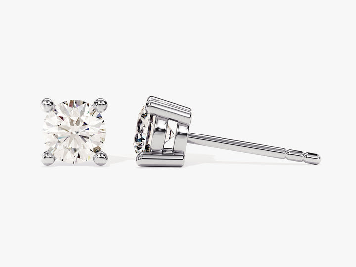 Round Cut Moissanite Solitaire Diamond Earrings For Her