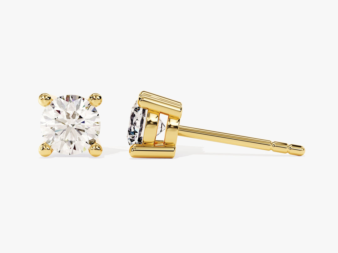 Round Cut Moissanite Solitaire Diamond Earrings For Her