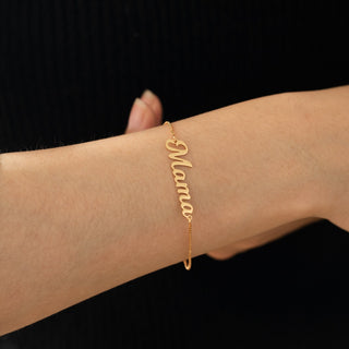 Custom Name 'Mama' Gold Bracelet for Mother's Day