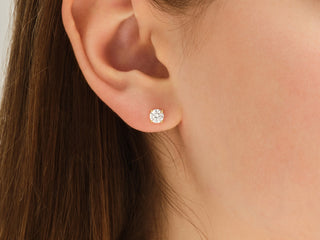 Round Cut Moissanite Solitaire Diamond Earrings For Her