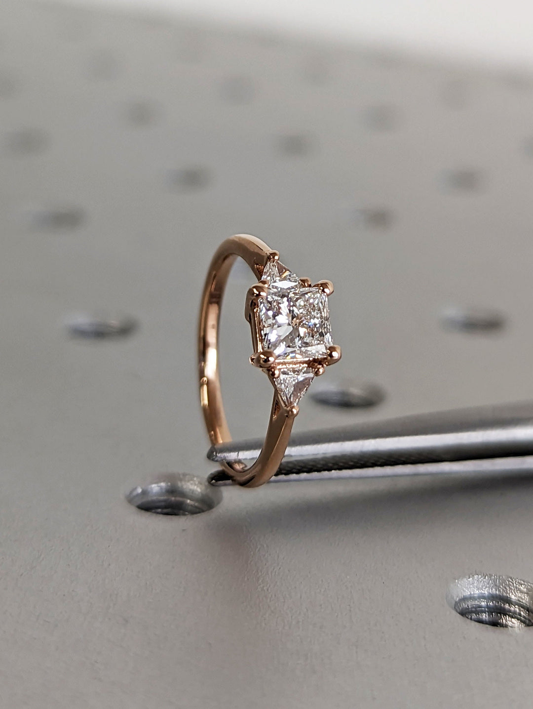 0.50CT Princess Cut Three Stone Lab Grown Diamond Engagement Ring For Her