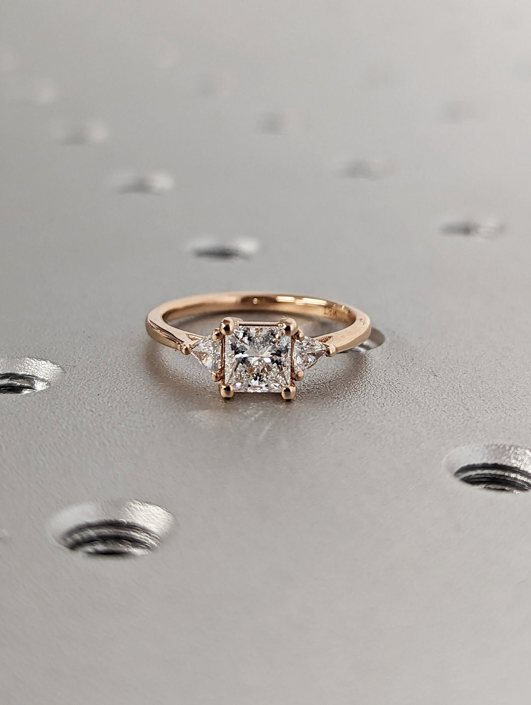 0.50CT Princess Cut Three Stone Lab Grown Diamond Engagement Ring For Her