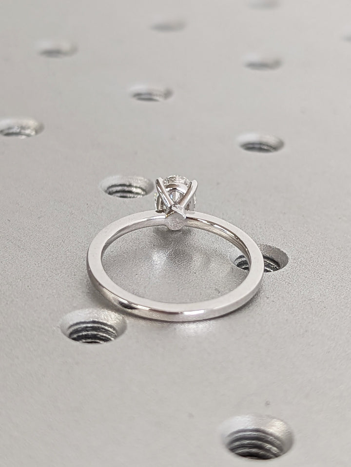 1.0CT Oval Cut Solitaire Lab Grown Diamond Engagement Ring Minimalist Wedding Ring