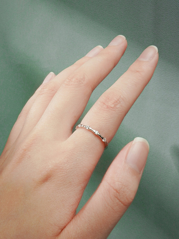 0.15CT Round Cut Petite Pave CVD EF/VVS Diamond Wedding Band For Women