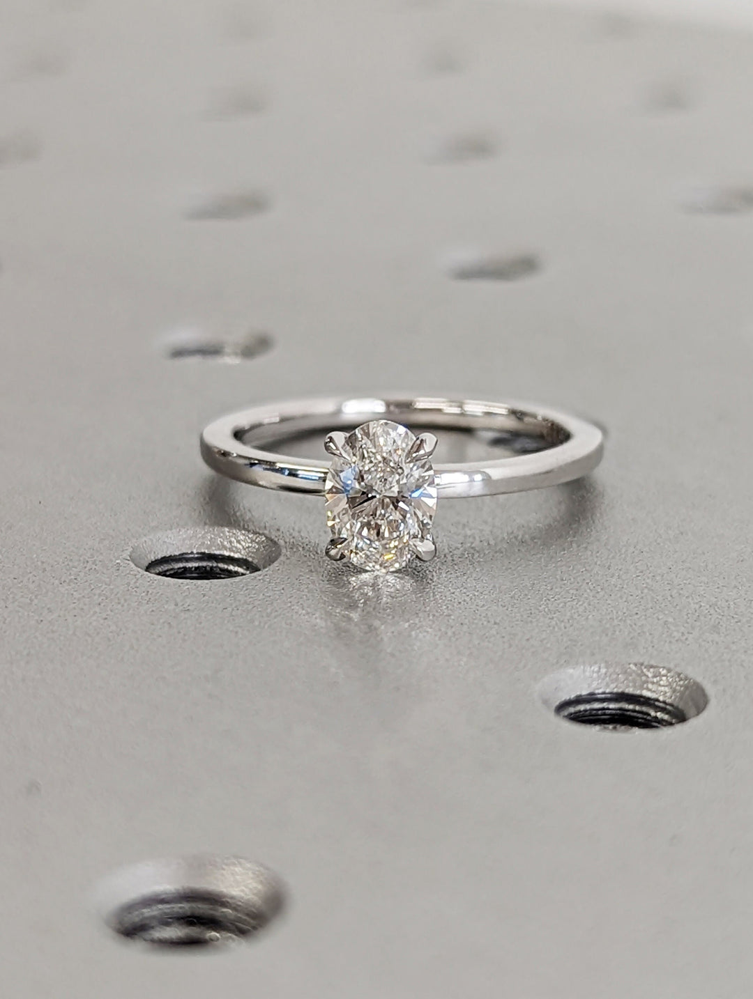 1.0CT Oval Cut Solitaire Lab Grown Diamond Engagement Ring Minimalist Wedding Ring