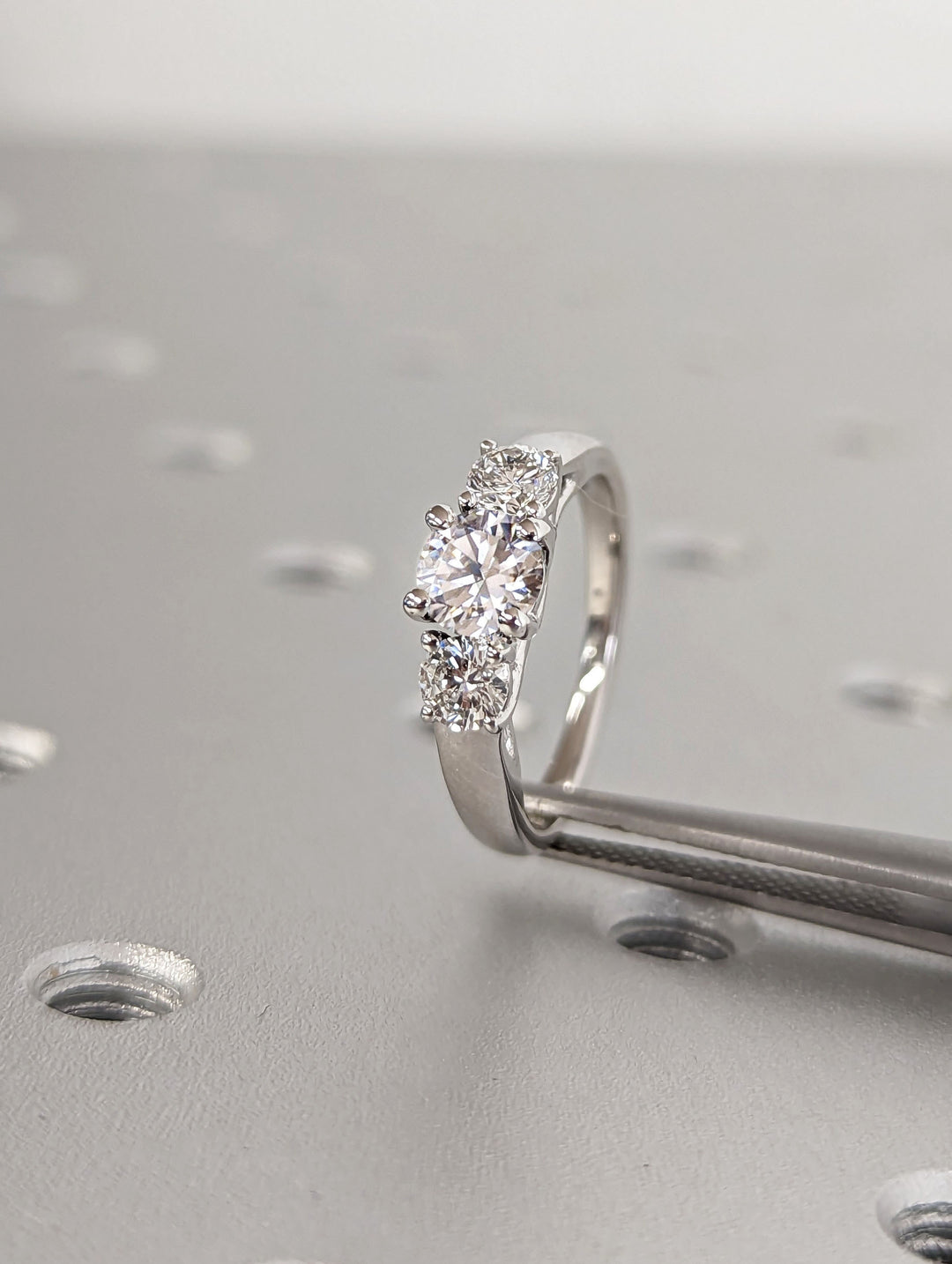 0.50CT Round Cut Three Stone Lab Grown Diamond Engagement Ring Minimalist Engagement Ring For Her