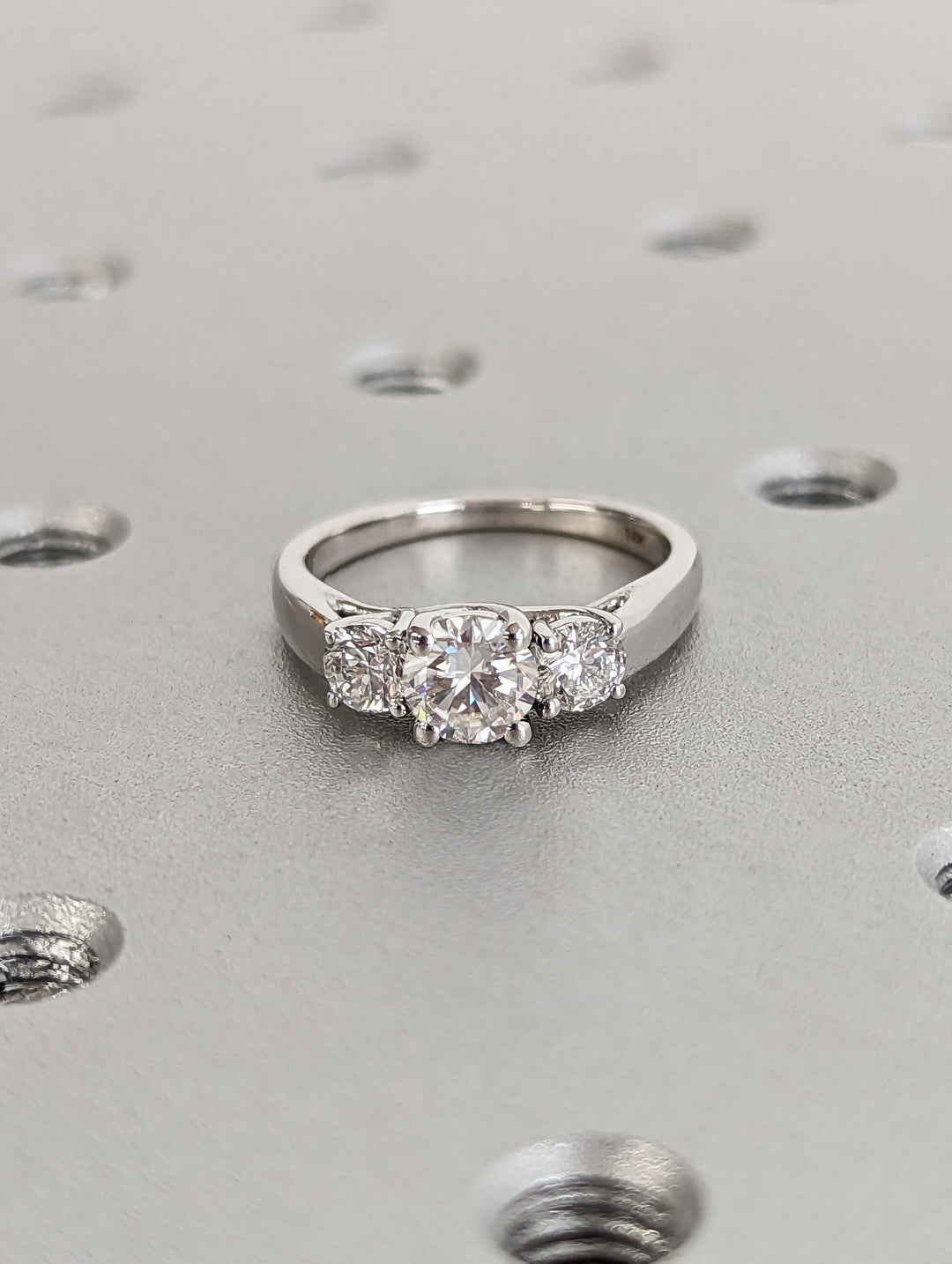 0.50CT Round Cut Three Stone Lab Grown Diamond Engagement Ring Minimalist Engagement Ring For Her