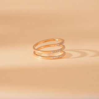 Diamond Wrap Ring for Her 14k Gold Spiral Ring