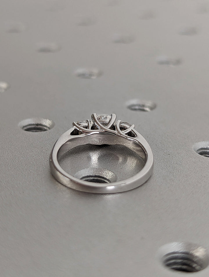 0.50CT Round Cut Three Stone Lab Grown Diamond Engagement Ring Minimalist Engagement Ring For Her
