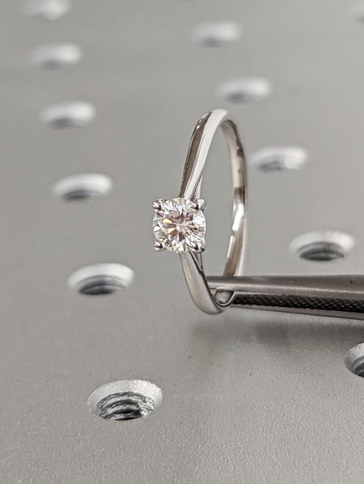 0.50CT Round Cut Solitaire Lab Grown Diamond Engagement Ring For Women