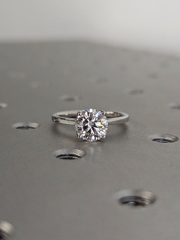1.50CT Round Cut Solitaire Lab Grown Diamond Engagement Ring For Her Minimalist Wedding Ring