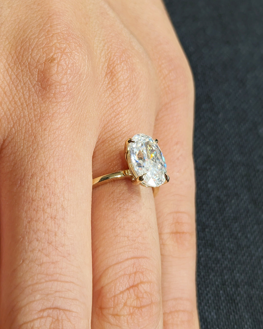 3.0CT Oval Cut Solitaire Lab Grown Diamond Engagement Ring Nature Inspired Engagement Rings