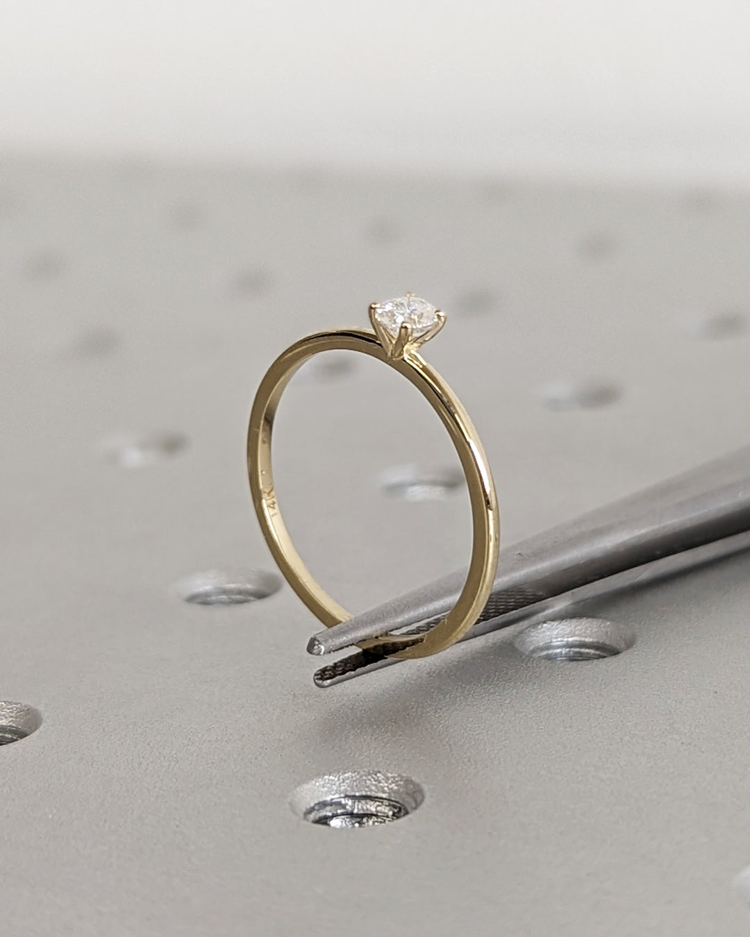 0.25CT Oval Cut Solitaire Lab Grown Diamond Engagement Ring For Women