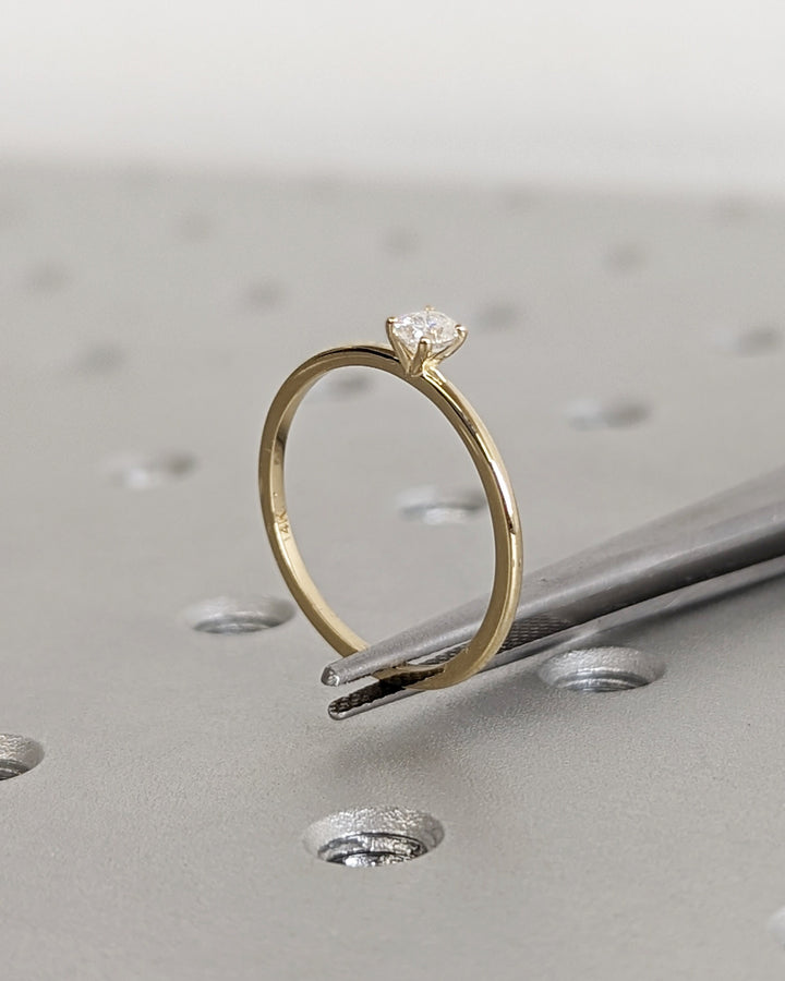 0.25CT Oval Cut Solitaire Lab Grown Diamond Engagement Ring For Women