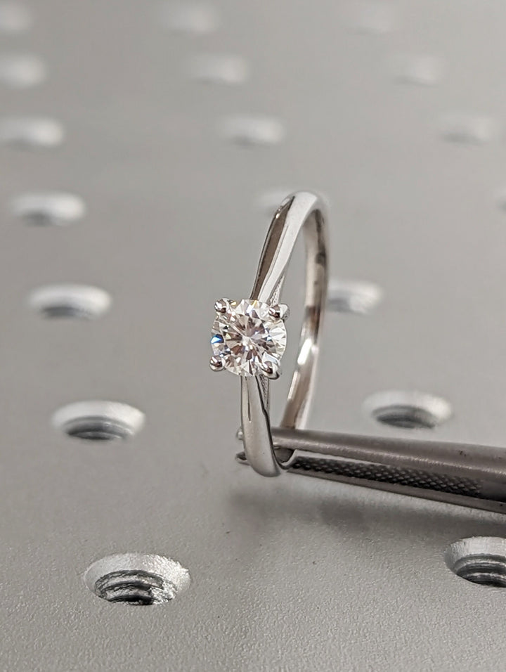 0.50CT Round Cut Solitaire Lab Grown Diamond Engagement Ring For Women