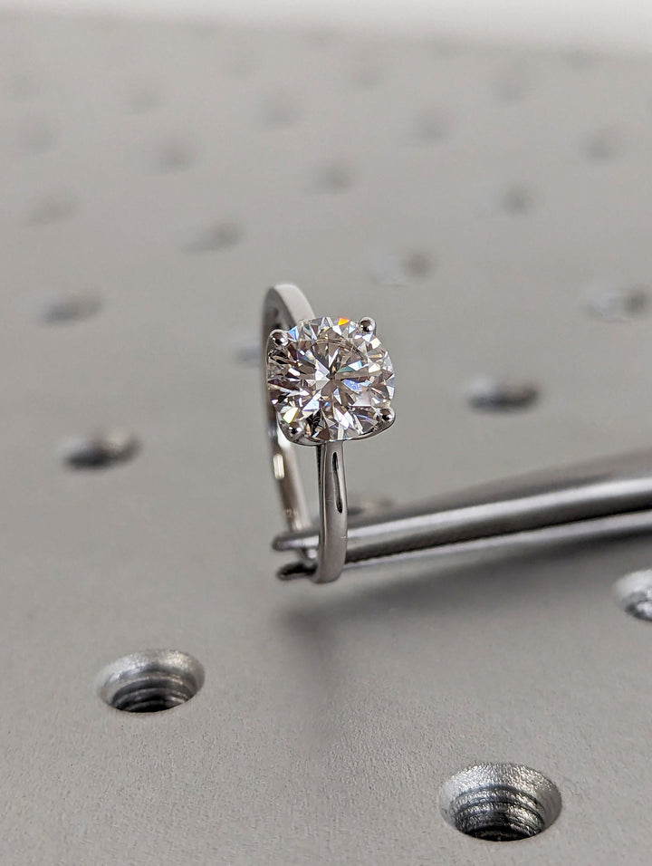 1.50CT Round Cut Solitaire Lab Grown Diamond Engagement Ring For Her Minimalist Wedding Ring