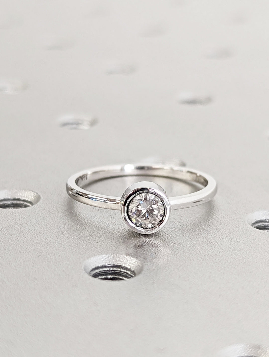 0.50CT Round IGI Certified Lab Grown Bezel Set Diamond Engagement Ring Anniversary Gift