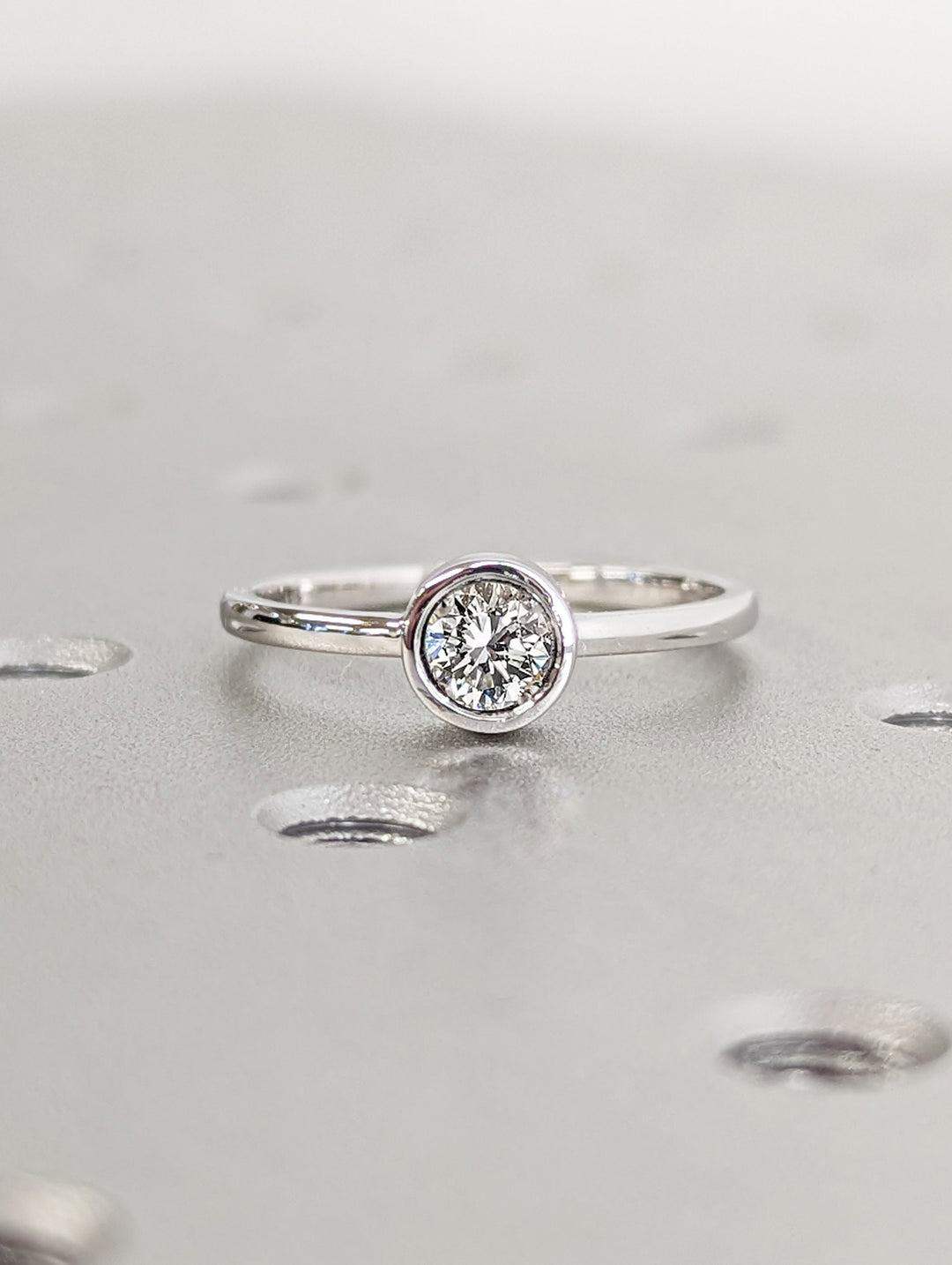 0.50CT Round IGI Certified Lab Grown Bezel Set Diamond Engagement Ring Anniversary Gift