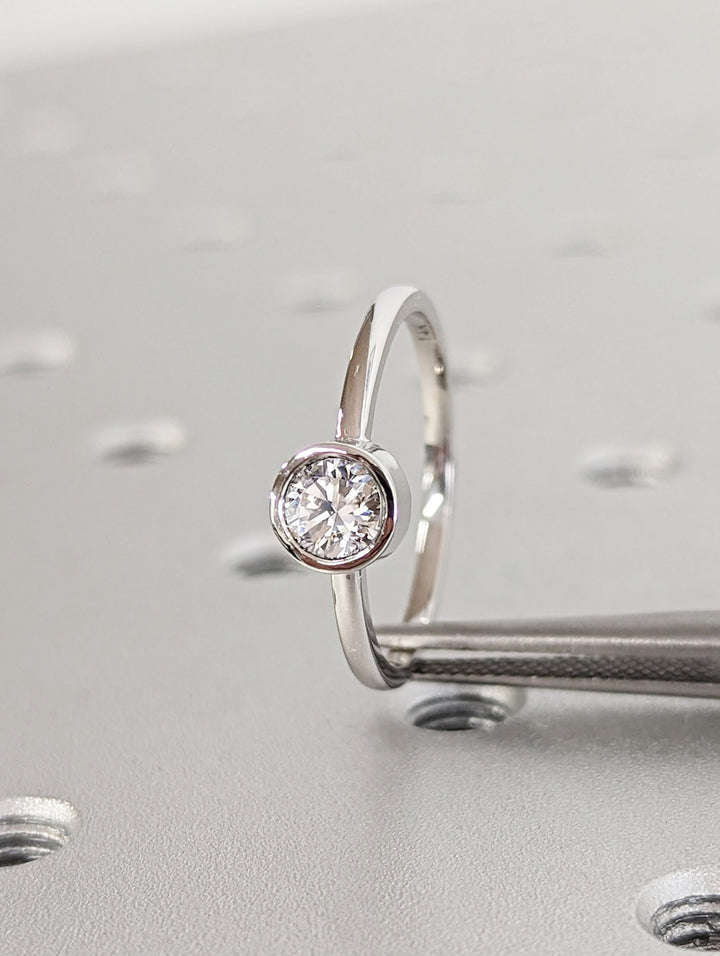 0.50CT Round IGI Certified Lab Grown Bezel Set Diamond Engagement Ring Anniversary Gift