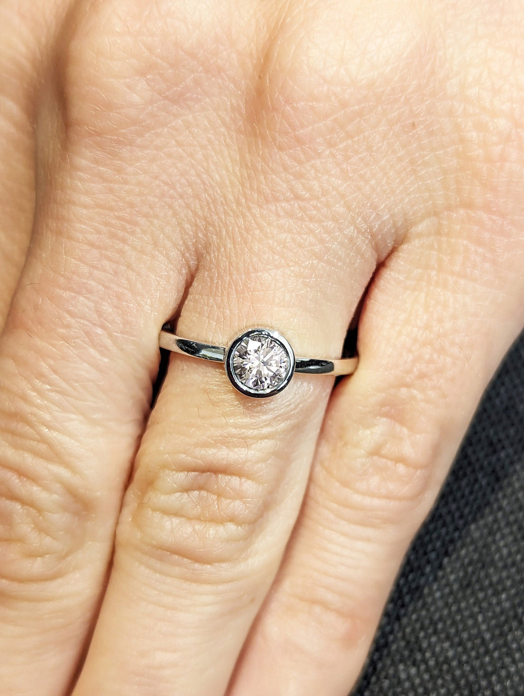 0.50CT Round IGI Certified Lab Grown Bezel Set Diamond Engagement Ring Anniversary Gift