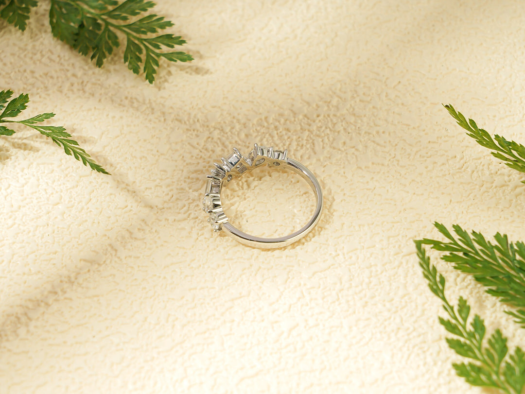 1.20CT Multi Diamond CVD EF/VVS Wedding Band For Women, Anniversary Gift