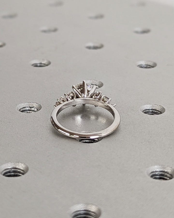 1.0CT Round Cut Cluster Lab Grown Diamond Engagement Ring Simple Promise Ring For Her