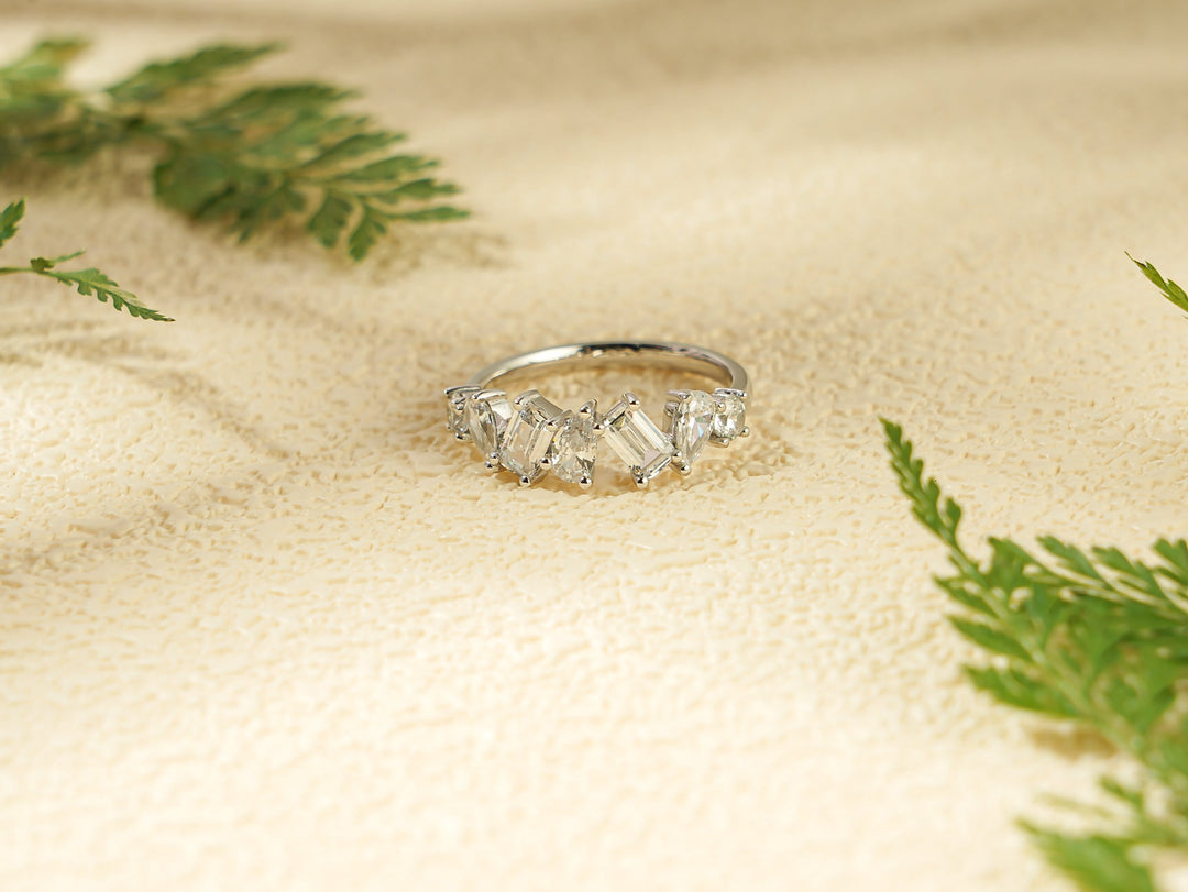 1.20CT Multi Diamond CVD EF/VVS Wedding Band For Women, Anniversary Gift