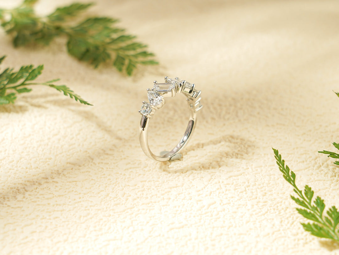 1.20CT Multi Diamond CVD EF/VVS Wedding Band For Women, Anniversary Gift
