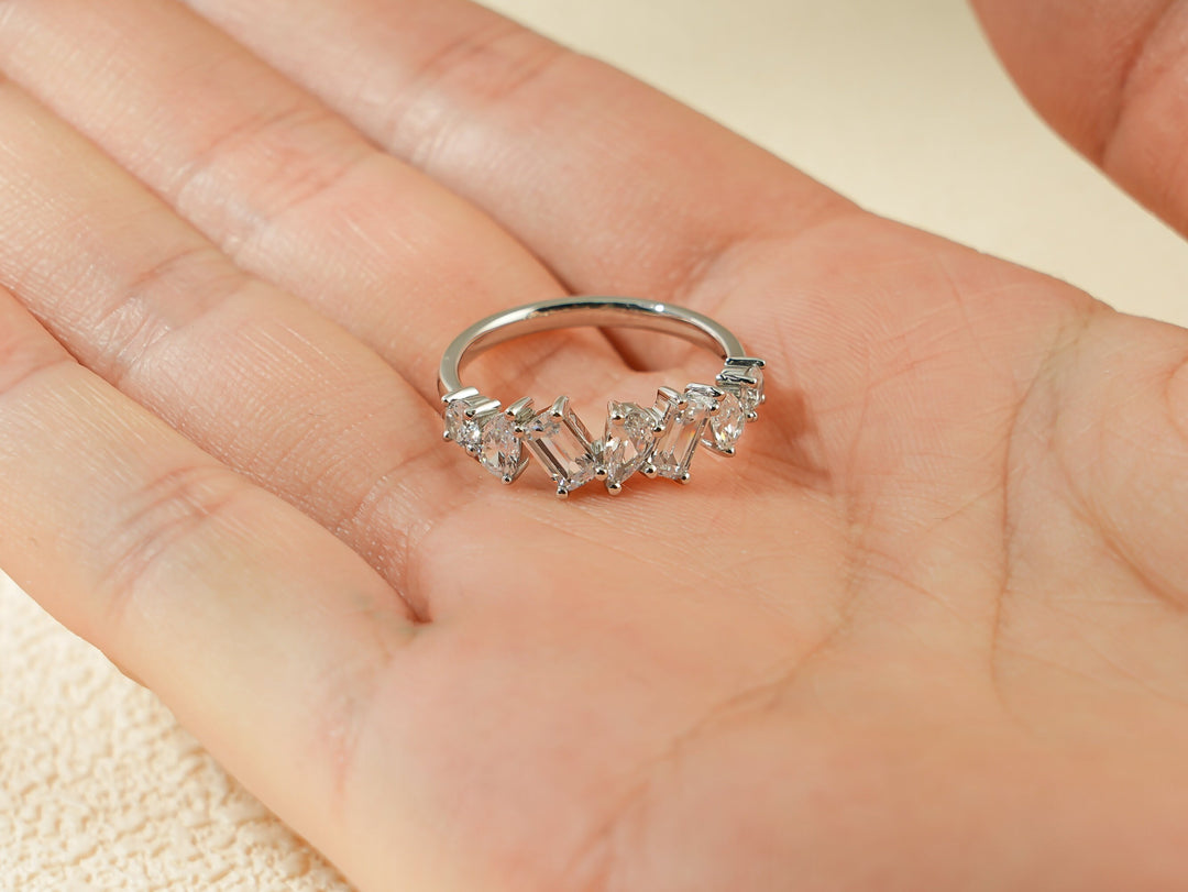 1.20CT Multi Diamond CVD EF/VVS Wedding Band For Women, Anniversary Gift